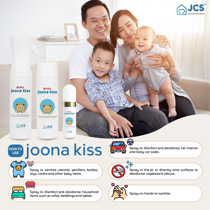 Joona Kiss- sanitinizer and deodorizer spray (bottle) for baby wash hand wash handwash toys furnitures utensils pacifiers baby carriers bed body wash hand soap